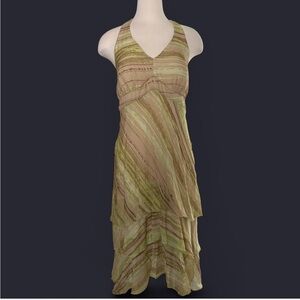 Signature by Sangria Striped Green Maxi Dress